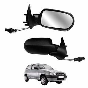 Retrovisor Fiat Uno Fire 2006 2007 2008 2009 2010 2 Portas Com Controle Lado Direito Passageiro
