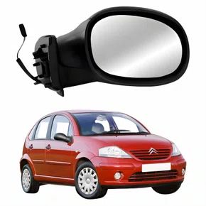 Retrovisor Citroen C3 2003 Até 2011 Elétrico Com Capa Lisa Lado Direito Passageiro