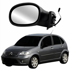 Retrovisor Citroen C3 2003 Até 2011 Elétrico Texturizado Lado Esquerdo Motorista