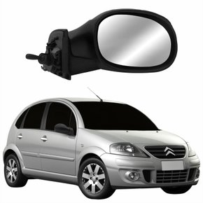 Retrovisor Citroen C3 2003 Até 2011 Com Controle Texturizado Com Tampa Lado Direito Passageiro
