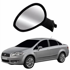 Retrovisor Fiat Linea 2007 Até 2015 Elétrico Sem Tampa Lado Esquerdo Motorista