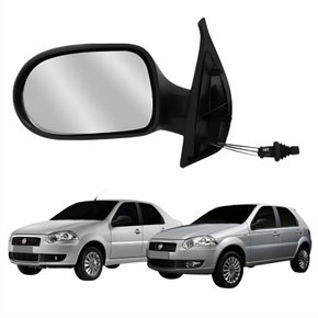 Retrovisor Fiat Palio Siena Es Attractive 2011 2012 4 Portas Com Controle METAGAL Lado Esquerdo Motorista