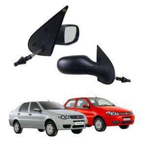 Retrovisor Fiat Palio Siena Strada G3 2004 até 2007 4 Portas Com Controle Lado Direito Passageiro