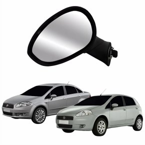 Retrovisor Fiat Punto Linea 2007 Até 2015 Elétrico Sem Tampa Lado Esquerdo Motorista
