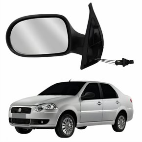 Retrovisor Fiat Siena Es Attractive 2011 2012 4 Portas Com Controle METAGAL Lado Esquerdo Motorista