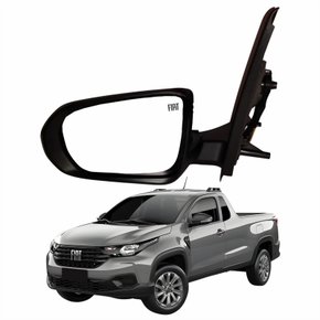 Retrovisor Fiat Strada 2020 2021 2022 2023 2024 Elétrico Com Furo Pisca Lado Esquerdo Motorista Original