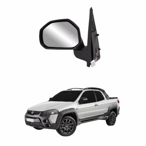 Retrovisor Fiat Strada Adventure 2014 Até 2020 Elétrico Com Pisca Lado Esquerdo Motorista