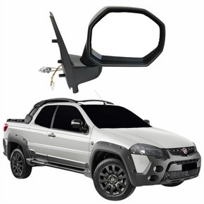 Retrovisor Fiat Strada Adventure Locker 2008 Até 2013 Com Controle Com Pisca Lado Direito Passageiro