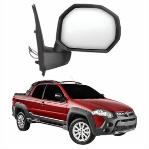 Retrovisor Fiat Strada Adventure Locker 2008 2009 2010 2011 Elétrico Com Pisca Lado Direito Passageiro