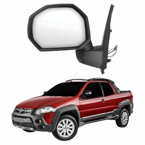Retrovisor Fiat Strada Adventure Locker 2008 2009 2010 2011 Elétrico Com Pisca Lado Esquerdo Motorista