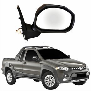 Retrovisor Fiat Strada Adventure Locker 2012 2013 2014 Elétrico Com Pisca Lado Direito Passageiro