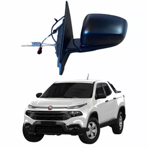 Retrovisor Fiat Toro 2016 Até 2023 Com Controle Manual Sem Pisca METAGAL Lado Esquerdo Motorista