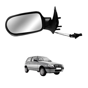 Retrovisor Fiat Uno Economy 2009 2010 2011 2012 2 Portas Com Controle Lado Direito Passageiro