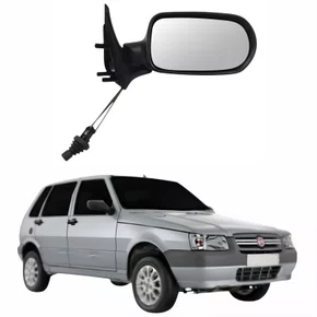 Retrovisor Fiat Uno Economy 2009 Até 2012 4 Portas Com Controle Lado Direito Passageiro