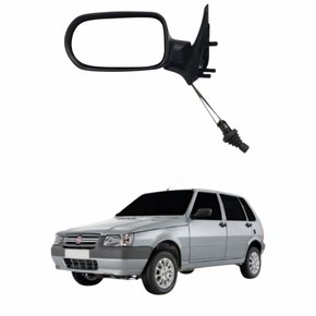 Retrovisor Fiat Uno Mille Economy 2011 2012 2013 2014 4 Portas Com Controle Lado Esquerdo Motorista
