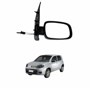 Retrovisor Fiat Uno Vivace 2010 Até 2016 4 Portas Com Controle Lado Esquerdo Motorista