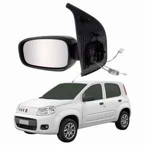 Retrovisor Fiat Uno Vivace 2015 Até 2019 4 Portas Com Controle Com Pisca Com Sensor Temperatura METAGAL Lado Esquerdo Motorista