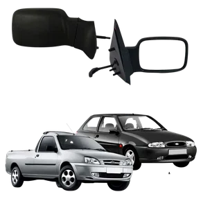 Retrovisor Ford Courier 1997 Até 2002 Com Controle Manual Lado Direito Passageiro