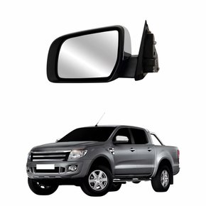 Retrovisor Ford Ranger 2012 Até 2017 Elétrico Cromado Com Pisca Foldway Luz de Cortesia Lado Esquerdo Motorista