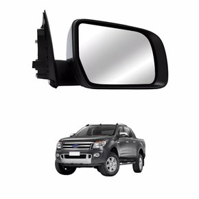Retrovisor Ford Ranger 2012 Até 2017 Eletrico Com Pisca Capa Cromada Lado Esquerdo Motorista