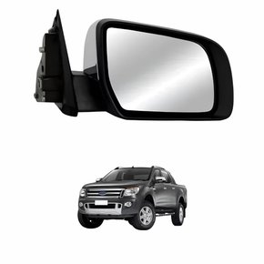 Retrovisor Ford Ranger 2017 Até 2020 Cromado Com Pisca Eletrico Lado Esquerdo Motorista