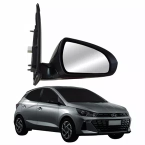 Retrovisor Hyundai Hb20 2020 Até 2022 Elétrico Com Pisca Retrátil Power Fold METAGAL Lado Direito Passageiro