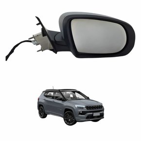 Retrovisor Jeep Commander 2021 2022 2023 Com Pisca Eletrico Com Aplique Cromado Lado Direito Passageiro