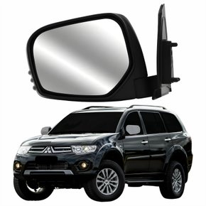 Retrovisor Mitsubishi Dakar 2007 Até 2016 Elétrico Capa Cromada Lado Esquerdo Motorista