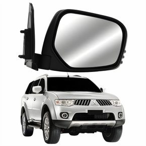 Retrovisor Mitsubishi Pajero 2007 Até 2016 Elétrico Capa Cromada Lado Direito Passageiro