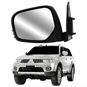 Retrovisor Mitsubishi Pajero 2007 Até 2016 Elétrico Capa Cromada Lado Esquerdo Motorista
