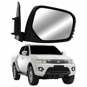 Retrovisor Mitsubishi Triton L200 2007 Até 2016 Elétrico Capa Cromada Lado Direito Passageiro
