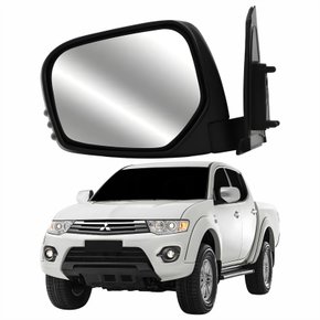 Retrovisor Mitsubishi Triton L200 2007 Até 2016 Elétrico Capa Cromada Lado Esquerdo Motorista