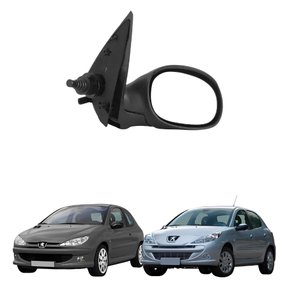 Retrovisor Peugeot 206 1999 Até 2008 207 2009 Até 2015 Com Controle Lado Esquerdo Motorista