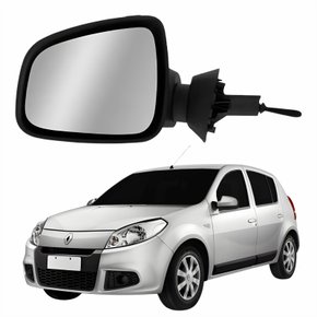 Retrovisor Renault Sandero 2011 2012 2013 2014 Com Controle Capa Primer Lado Esquerdo Motorista