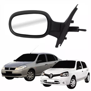 Retrovisor Renault Clio 2003 Até 2016 Symbol 2009 Até 2012 Com Controle Lado Esquerdo Motorista