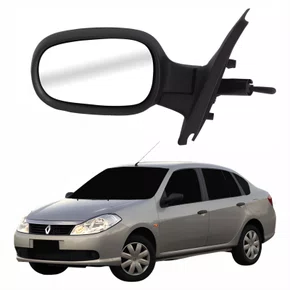 Retrovisor Renault Symbol 2009 Até 2012 Com Controle Capa Texturizada Lado Direito Passageiro