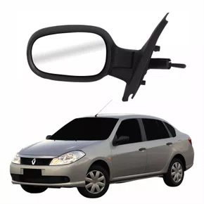 Retrovisor Renault Symbol 2009 Até 2012 Com Controle Lado Esquerdo Motorista