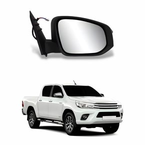 Retrovisor Toyota Hilux Srv 2016 Até 2023 Elétrico Com Pisca Cristal Foldway Cromada Luz De Cortesia Lado Direito Passageiro