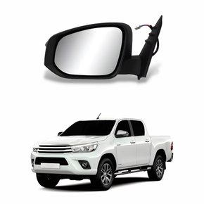 Retrovisor Toyota Hilux Srv 2016 Até 2023 Elétrico Com Pisca Fumê Foldway Capa Cromada Lado Esquerdo Motorista