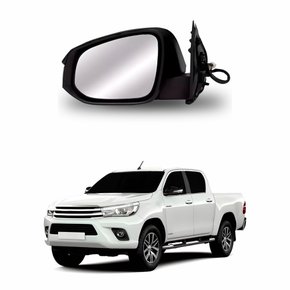 Retrovisor Toyota Hilux Srv 2016 Até 2023 Elétrico Com Pisca Cristal Power Fold Luz De Cortesia Lado Esquerdo Motorista