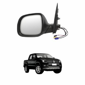 Retrovisor Vw Amarok 2010 Até 2018 Eletrico Conector Preto Com Foldway Lado Direito Passageiro