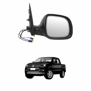 Retrovisor Vw Amarok 2010 Até 2018 Eletrico Conector Preto Com Foldway Lado Esquerdo Motorista