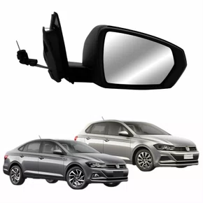 Retrovisor Vw Polo Virtus 2017 Até 2022 Com Pisca Com Controle Lado Direito Passageiro