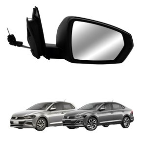 Retrovisor Vw Polo Virtus 2017 Até 2023 Com Controle Lado Esquerdo Motorista