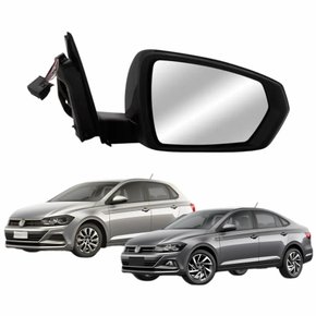 Retrovisor Vw Polo Virtus 2017 Até 2023 Eletrico Com Pisca Lado Esquerdo Motorista