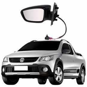 Retrovisor Vw Saveiro Cross G5 2009 2010 2011 2012 2013 Elétrico Com Pisca Lado Esquerdo Motorista
