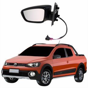 Retrovisor Vw Saveiro Cross G6 2014 2015 2016 Elétrico Com Pisca Lado Esquerdo Motorista