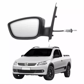 Retrovisor Vw Saveiro G5 2009 Até 2013 Com Controle Capa Lisa Lado Esquerdo Motorista