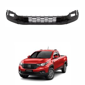 Spoiler Parachoque Dianteiro Fiat Strada 2020 2021 2022 Texturizado Sem Furo Moldura