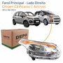 Farol Citroen C3 Picasso Aircross 2011 Até 2015 Cromado Depo Lado Direito Passageiro